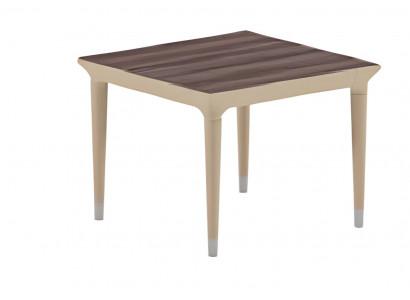 Modern wooden dining table with beige and brown effects and elegant legs