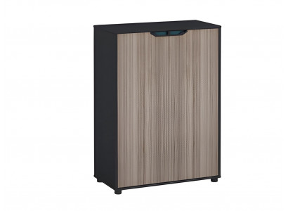 Modern cabinet made of brown and black wood with high-quality storage drawers
