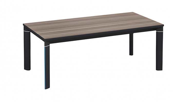 Modern coffee table in brown and black synthetic wood