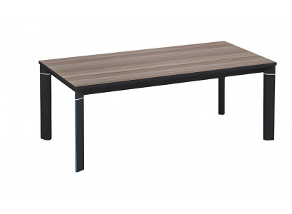 Modern coffee table in brown and black synthetic wood