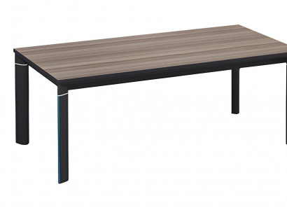 Modern coffee table in brown and black synthetic wood