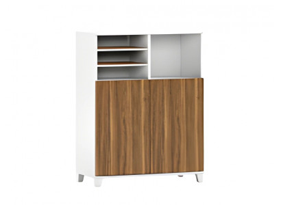 Mobile office desk with shelf 120x120cm