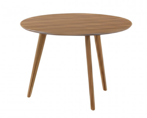 Modern round coffee table with simple wooden legs