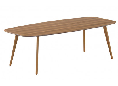Modern coffee table with storage and elegant wooden legs