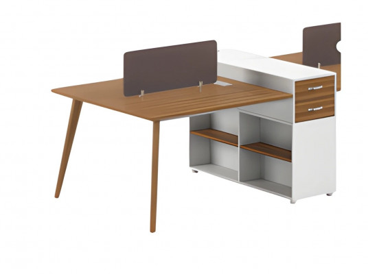 Modern writing desk with drawer and built-in storage space