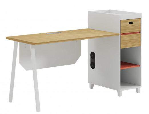 Modern writing desk with storage and shelves