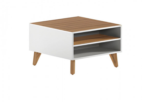 Modern white and brown Scandinavian coffee table