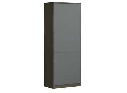 Modern gray office cabinet with lock
