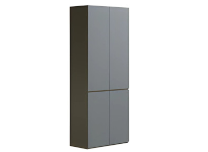 Modern gray office cabinet without handles, simple construction