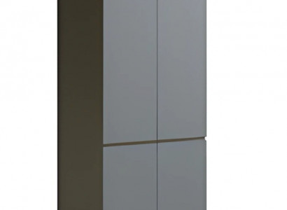 Modern gray office cabinet without handles, simple construction