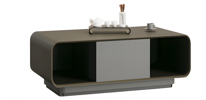 Modern black and gray coffee table with storage space