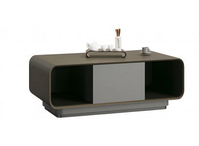 Modern black and gray coffee table with storage space