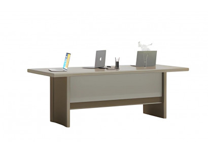 Elegant gray and beige coffee table with a large work surface