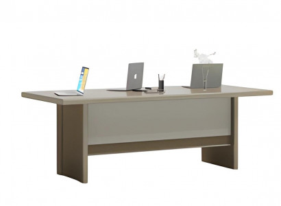 Elegant gray and beige coffee table with a large work surface