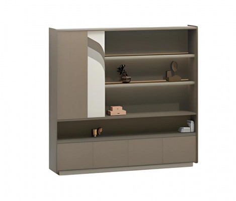 Modern writing desk with shelves and drawers