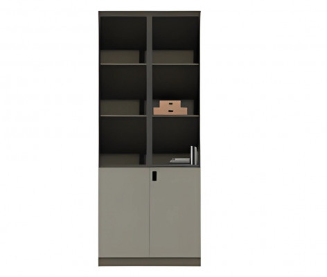 Modern writing desk with shelves and doors