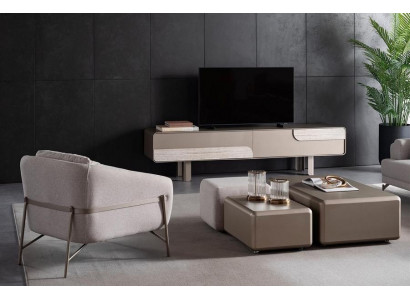 Modern beige table with TV cabinet