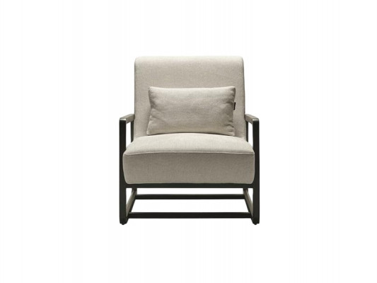 Modern textile chair with wooden structure