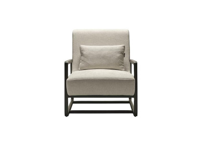 Modern textile chair with wooden structure