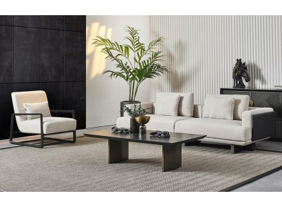 Elegant reading bench, 3 seats and armchair