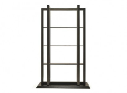 Elegant shelf system made of brown wood