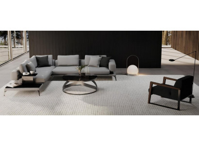 Corner sofa set with armchair and function - details