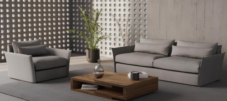 Modern sofa with armchair for living room