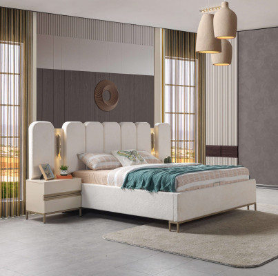 Complete soft bedding set for the bedroom, 3-piece set with 2 nightstands