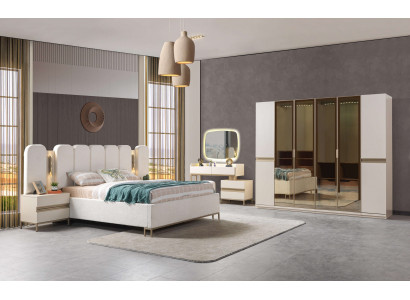 Furniture set for modern bedroom Koko 6 pieces with bed, wardrobe and nightstand