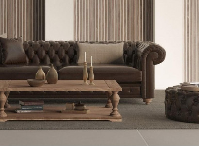 Sofa for the living room and pouf that combines style and comfort