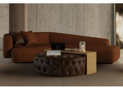 Modern sofa set and pouf