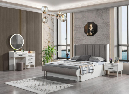 Complete bed with 5 pieces for the bedroom. Bed, nightstand, wardrobe