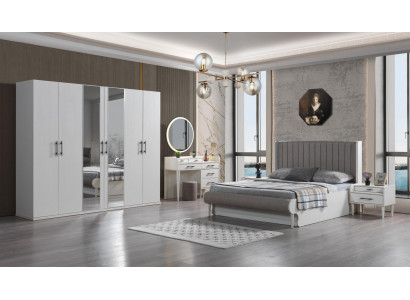 Bedroom furniture set Koko 6 pieces modern bed wardrobe nightstand