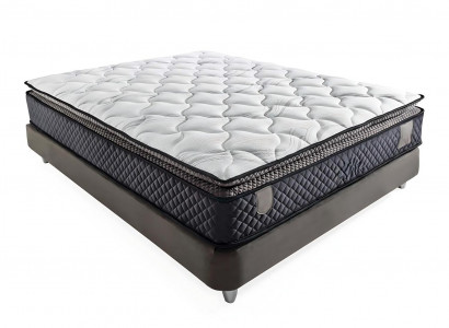 Modern gray bed with mattress