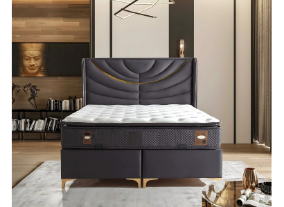Elegant bed with fabric and wood mattress