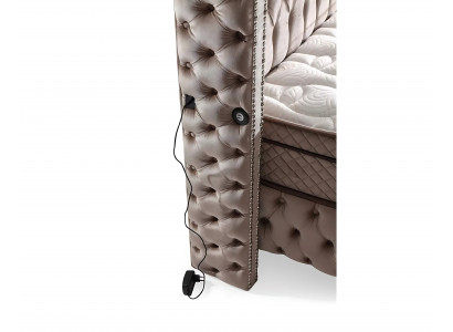 Elegant bed with brown cover