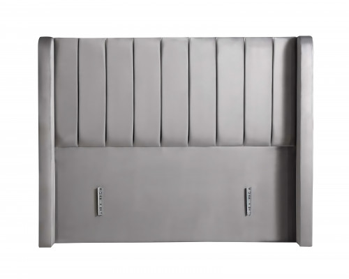 Elegant bed with brown upholstery