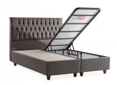 Bed with elegant design and mattress creates a pleasant atmosphere.