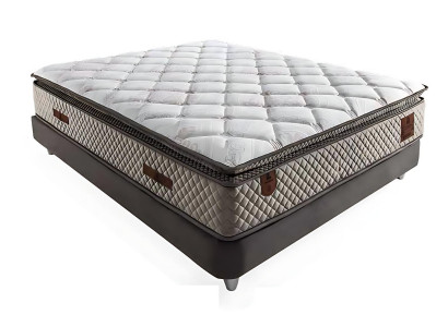 Bed with mattress beautifies any room.