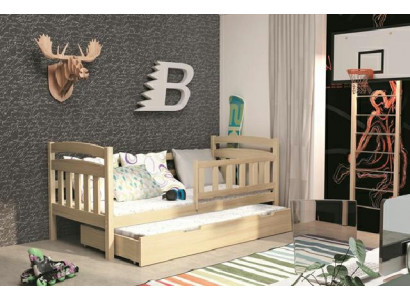 LETTO A CASTELLO Solid Wood Bed with 2 Beds New KACPER2