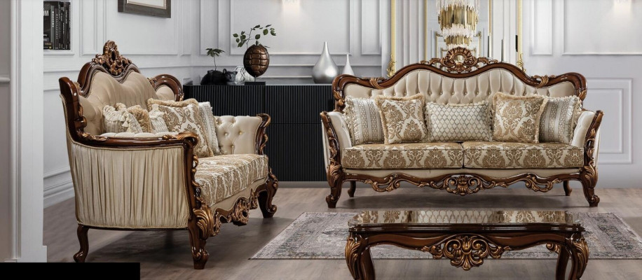 Luxury Set Sofa Set 3+3 Seater Coffee Table Sofa Couch Sofas Set Baroque