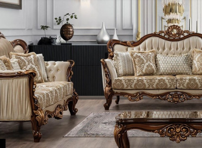 Luxury Set Sofa Set 3+3 Seater Coffee Table Sofa Couch Sofas Set Baroque