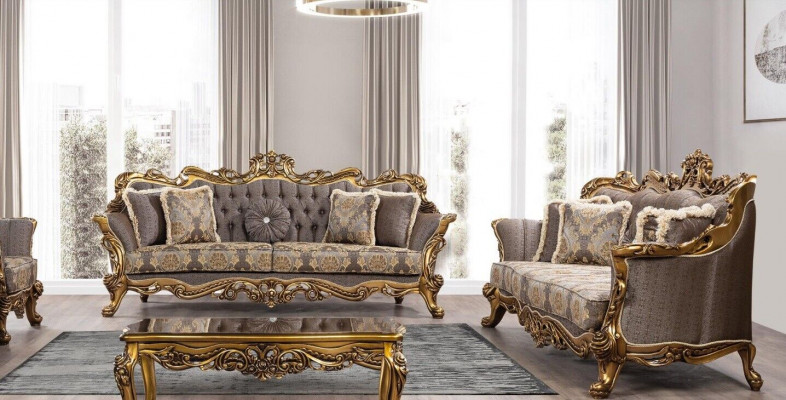 Set of Sofas Sofa Set 3+3 Seater Sofa Sofas Baroque Set Luxury Baroque Living Room