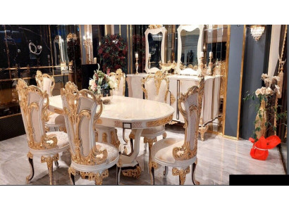 Elegant dining room set in gold for sophisticated interiors