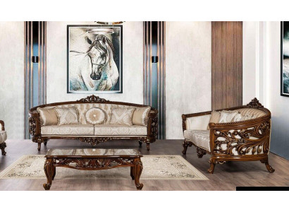 Sofa set 3+3 seater group sofa armchair sofas fabric classic set baroque