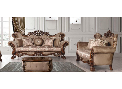 Furniture sofa set 3+3 seater sofas luxury style fabric living room baroque