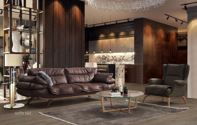 Soft armchair couch armchair single-seater furniture sofa suede look black