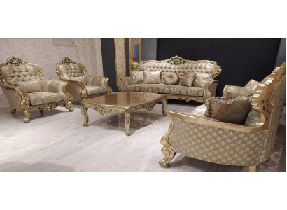 5-piece sofa set 3+3+1+1 seater coffee table set fabric sofas couch