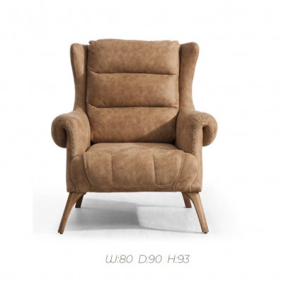 Armchair Luxury Classic Single Seater Wood Beige Recliner Living Room Furniture Italy