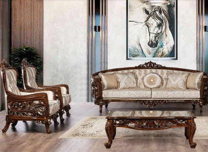 Luxury Sofa Set 3+1+1 Seater Coffee Table Group Sofa Armchair Sofas Fabric Couch